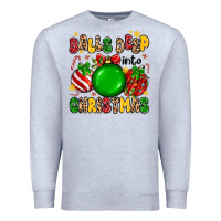 Heather Grey balls deep into christmas Premium Sweatshirt - MaliasSmallBusiness