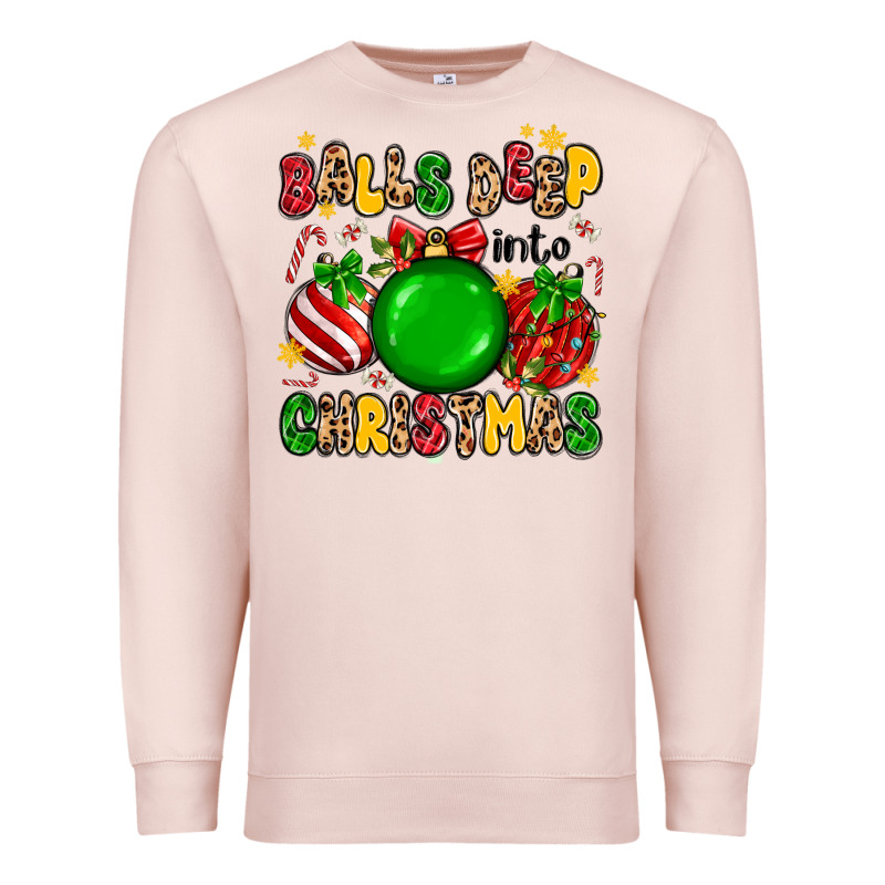 Balls Deep Into Christmas Premium Sweatshirt by MaliasSmallBusiness | Teevron