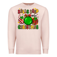 Pale Pink balls deep into christmas Premium Sweatshirt - MaliasSmallBusiness