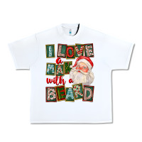White I Love A Man With A Beard Urban Heavy Tee - FaDigitalArtStudio