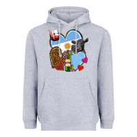 Heather Grey Argentina hearts Heavyweight Hoodie - NancyCooperArtShop