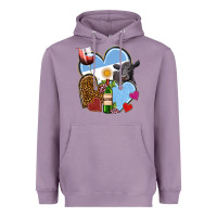 Lavender Argentina hearts Heavyweight Hoodie - NancyCooperArtShop