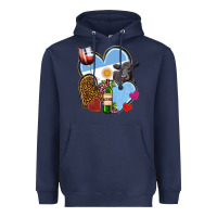 Navy Argentina hearts Heavyweight Hoodie - NancyCooperArtShop