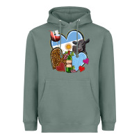 Sage Argentina hearts Heavyweight Hoodie - NancyCooperArtShop