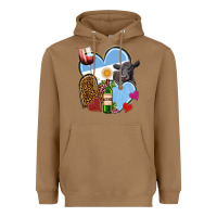 Toasted Coconut Argentina hearts Heavyweight Hoodie - NancyCooperArtShop