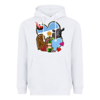 White Argentina hearts Heavyweight Hoodie - NancyCooperArtShop