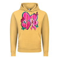 Breast Cancer Hearts Vintage Hoodie | Teevron