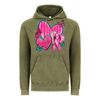 Vintage Olive Breast Cancer Hearts Vintage Hoodie - texasbilliewilder