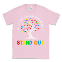 Bubblegum Pink Why Fit In Autism Awareness Classic Tee - CowhideDigitalArt