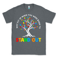 Charcoal Heather Why Fit In Autism Awareness Classic Tee - CowhideDigitalArt
