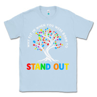 Dusty Blue Why Fit In Autism Awareness Classic Tee - CowhideDigitalArt