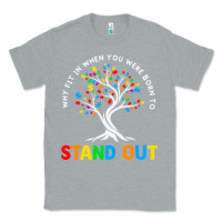 Heather Grey Why Fit In Autism Awareness Classic Tee - CowhideDigitalArt