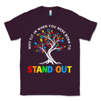 Plum Why Fit In Autism Awareness Classic Tee - CowhideDigitalArt