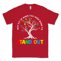 Red Why Fit In Autism Awareness Classic Tee - CowhideDigitalArt