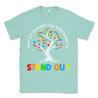 Seafoam Why Fit In Autism Awareness Classic Tee - CowhideDigitalArt