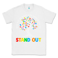 White Why Fit In Autism Awareness Classic Tee - CowhideDigitalArt