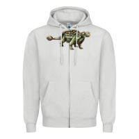 Dove Grey Ankylosaurus T-Rex Zipper Hoodie - LillyAllenDesigns