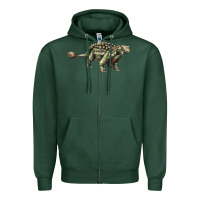 Sports Green Ankylosaurus T-Rex Zipper Hoodie - LillyAllenDesigns