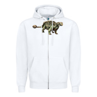 White Ankylosaurus T-Rex Zipper Hoodie - LillyAllenDesigns