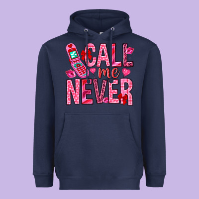Call Me Never Heavyweight Hoodie Designed By Nancycooperartshop