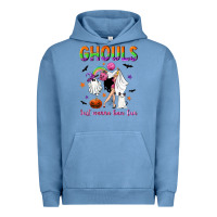 Pigment Pebble Blue Ghouls just wanna have fun Urban Hoodie - NancyCooperArtShop