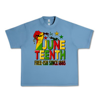 Pebble Blue juneteenth fist free ish since 1865 Urban Heavy Tee - HRA Design Shop