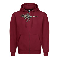 Burgundy Spinosaurus Zipper Hoodie - LillyAllenDesigns