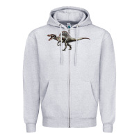 Heather Grey Spinosaurus Zipper Hoodie - LillyAllenDesigns