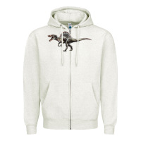 Oatmeal Heather Spinosaurus Zipper Hoodie - LillyAllenDesigns