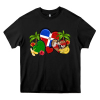Black dominican republic hearts Heavy Core Tee - Artiststas