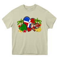 Mossy dominican republic hearts Heavy Core Tee - Artiststas