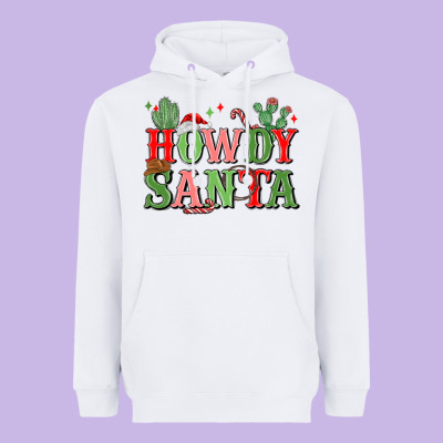 Howdy Santa Heavyweight Hoodie Designed By Maliassmallbusiness