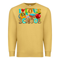 Antique Gold i love school Premium Sweatshirt - NancyCooperArtShop