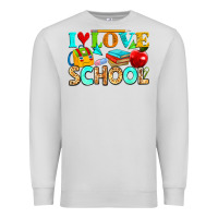 Dove Grey i love school Premium Sweatshirt - NancyCooperArtShop