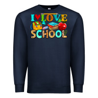 Navy i love school Premium Sweatshirt - NancyCooperArtShop