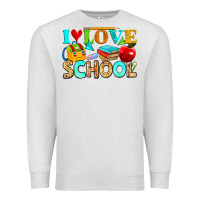 Oatmeal Heather i love school Premium Sweatshirt - NancyCooperArtShop