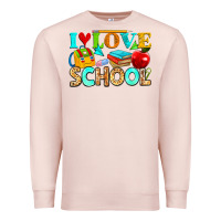 Pale Pink i love school Premium Sweatshirt - NancyCooperArtShop