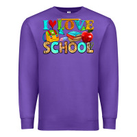 Purple i love school Premium Sweatshirt - NancyCooperArtShop