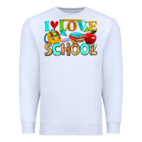White i love school Premium Sweatshirt - NancyCooperArtShop