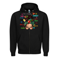 Black Teacher messy bun caucasian Zipper Hoodie - NancyCooperArtShop