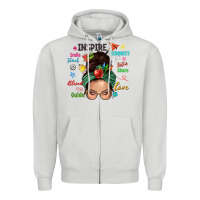 Dove Grey Teacher messy bun caucasian Zipper Hoodie - NancyCooperArtShop