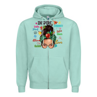 Seafoam Teacher messy bun caucasian Zipper Hoodie - NancyCooperArtShop