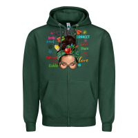 Sports Green Teacher messy bun caucasian Zipper Hoodie - NancyCooperArtShop