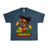 Midnight Navy juneteenth 1865 afro girl Urban Heavy Tee - HRA Design Shop