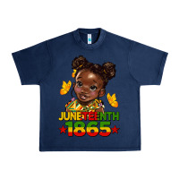 Navy juneteenth 1865 afro girl Urban Heavy Tee - HRA Design Shop