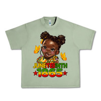 Oil Green juneteenth 1865 afro girl Urban Heavy Tee - HRA Design Shop