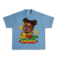 Pebble Blue juneteenth 1865 afro girl Urban Heavy Tee - HRA Design Shop