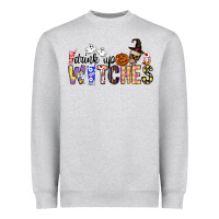 Heather Grey Drink Up Witches Heavyweight Sweatshirt - CowhideDigitalArt