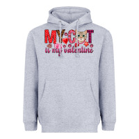 Heather Grey my cat is my valentine Heavyweight Hoodie - NancyCooperArtShop