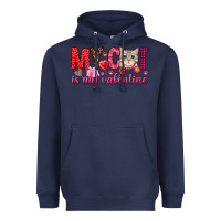 Navy my cat is my valentine Heavyweight Hoodie - NancyCooperArtShop